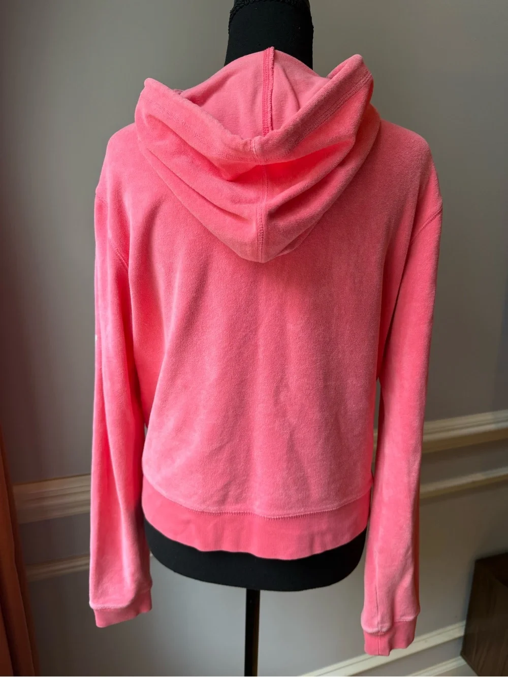 Vintage Lilly Pulitzer Pink Terry Cloth Zip Hoodie Palm Tree Logo Size M - Picture 3 of 11